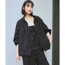 2WAY ストレッチタフタ ボリュームスリーブブルゾン