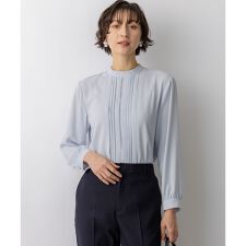 バックサテンアムンゼン フロントタックブラウス