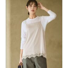 サテンレースキャミソール