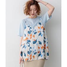 カラーリリープリント キャミソールブラウス