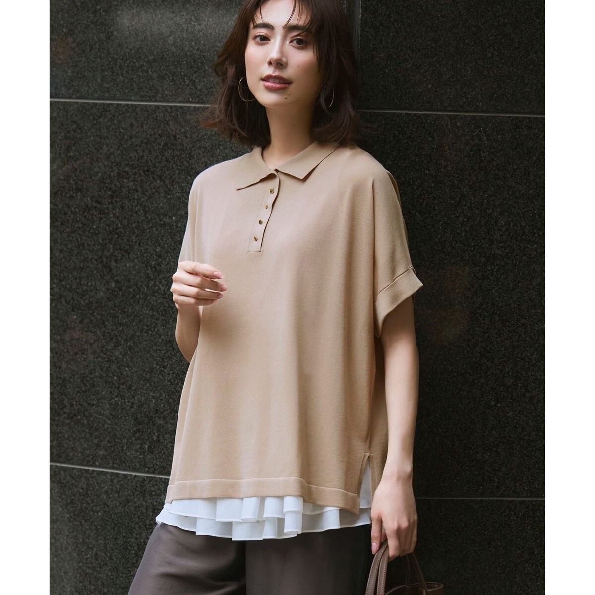 23区 【見上愛さんコラボカラー】リラクシー ポロニット 見上愛さんコラボカラー】リラクシー ポロニット | 23区(23KU
