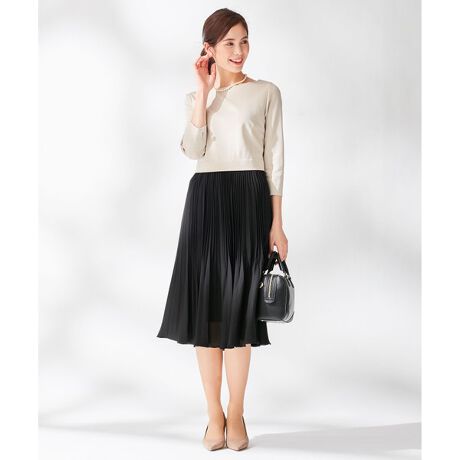 追加生産分入荷 ジャージコンビプリーツ ワンピース 組曲 Kumikyoku ファッション通販 マルイウェブチャネル Ca000 436 02 01