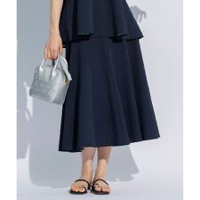 【洗える】シュリンクフラワー フレアスカート