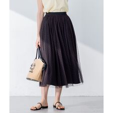 【人気商品追加分入荷！2WAY】ドットチュールリバーシブル スカート