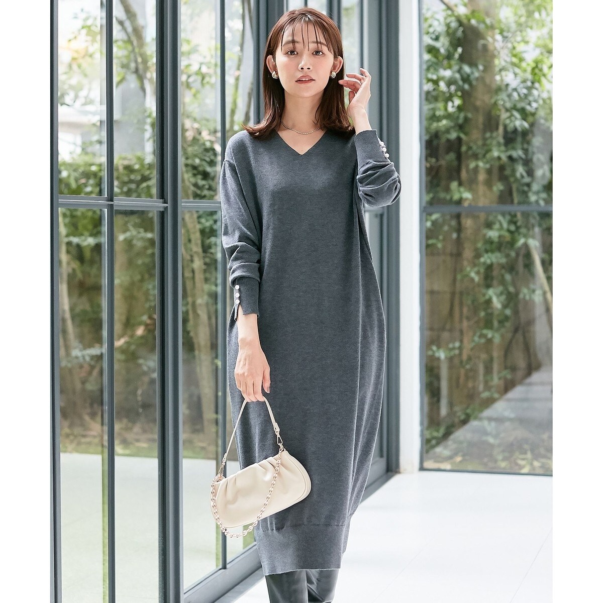 洗える】Vネックニット ワンピース | 組曲(KUMIKYOKU) | マルイウェブ