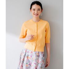 【5色展開・洗える】MINA半袖 カラーカーディガン