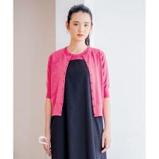 【5色展開・洗える】MINA半袖 カラーカーディガン