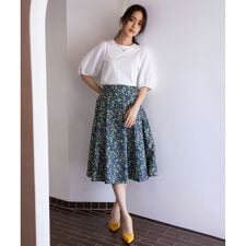 【23AW】フラワープリント ドラマティック スカート