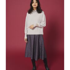 ジオメトリックフラワージャガード フレアスカート