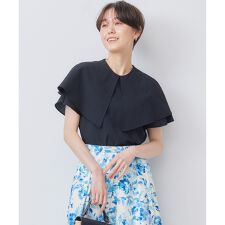 サッカーストレッチ 襟付きブラウス