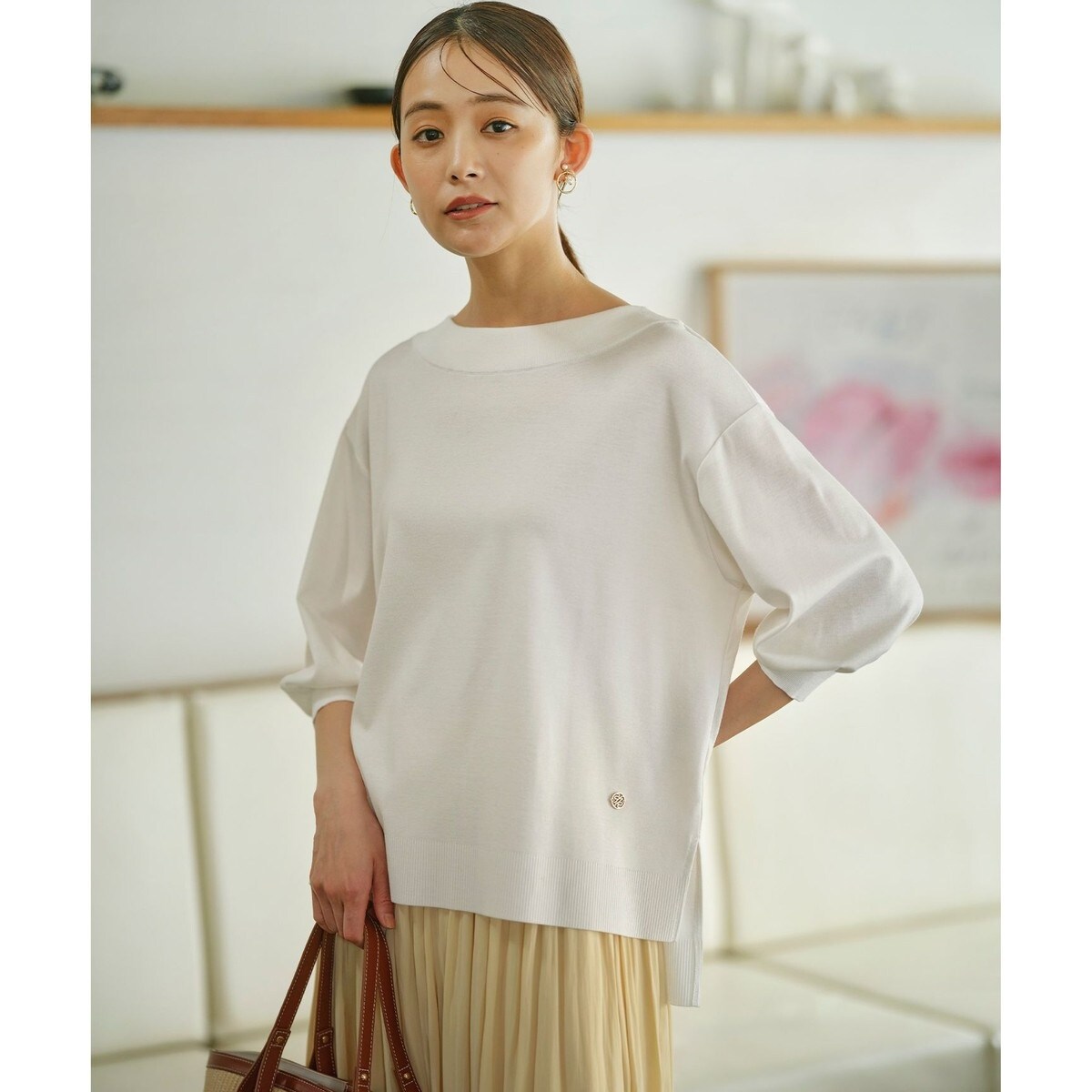 WEB限定・接触冷感】チュールポンチドッキング Tシャツ | 組曲