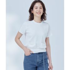 【洗える・6色展開】ポケット付き 半袖ニット