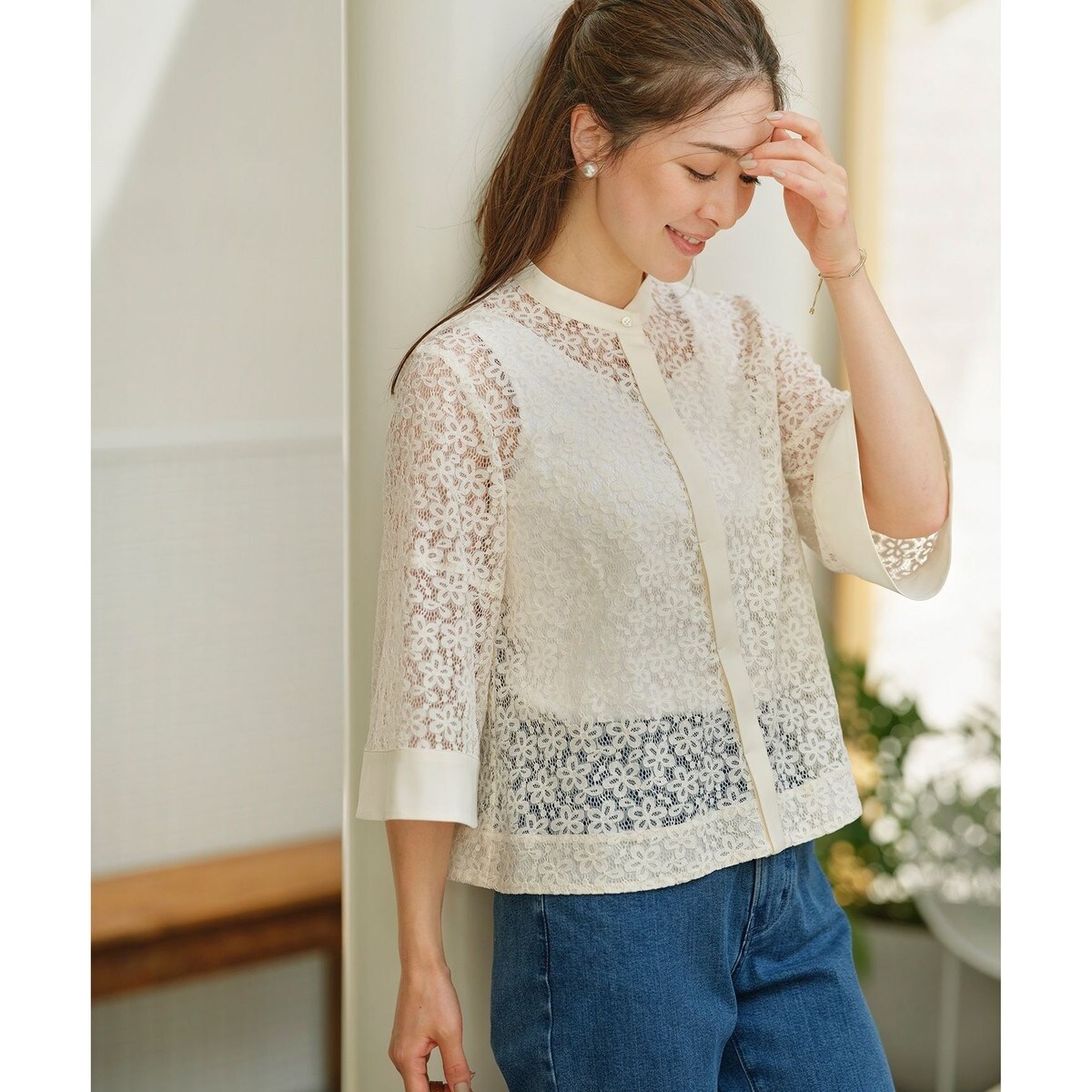 組曲スカラップレースパンツネイビー2