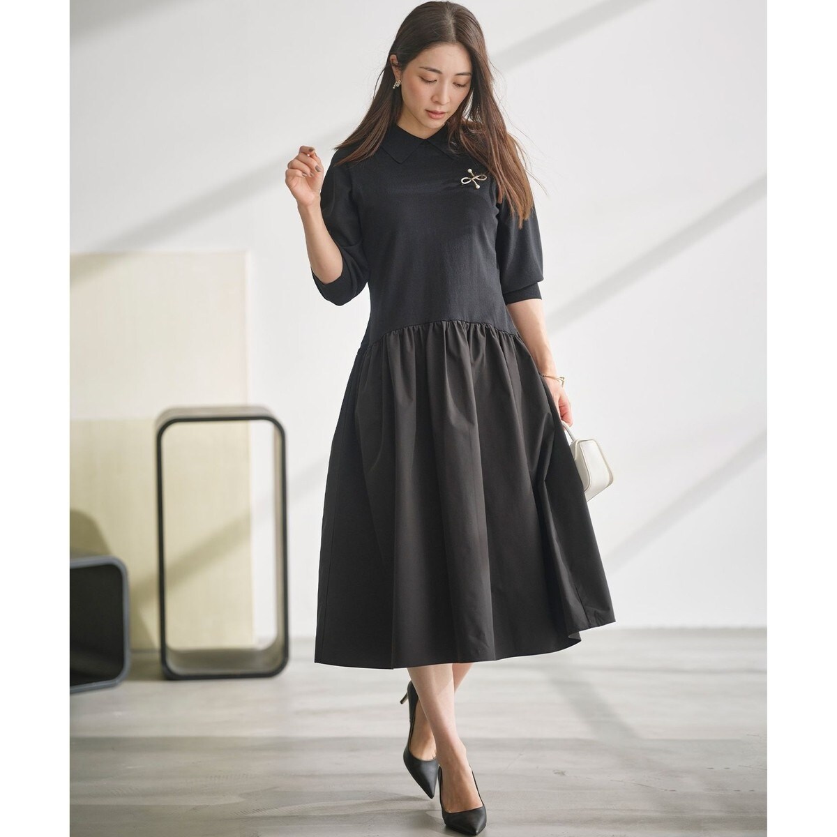 2WAY】ラメフラノ フリル襟ワンピース | 組曲(KUMIKYOKU) | マルイ