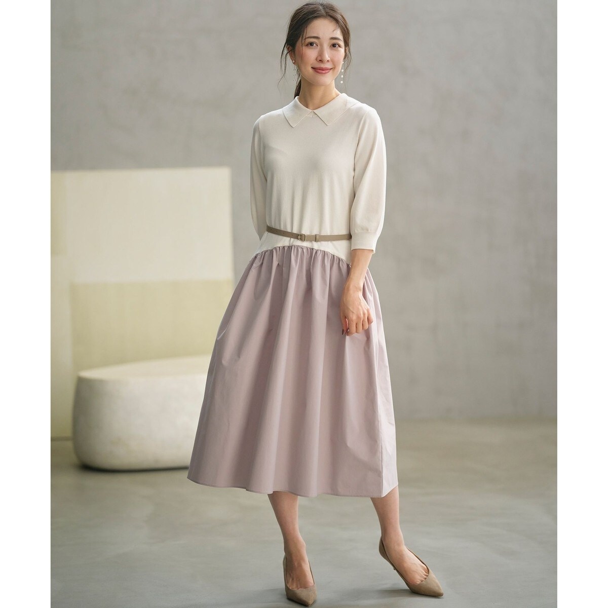 襟付きドッキング ニットワンピース | 組曲(KUMIKYOKU) | マルイウェブ