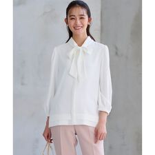 【KUMIKYOKU NAVY】ジョーゼットシフォン2WAY ボウタイブラウス