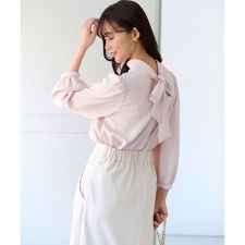 【KUMIKYOKU NAVY】ジョーゼットシフォン2WAY ボウタイブラウス