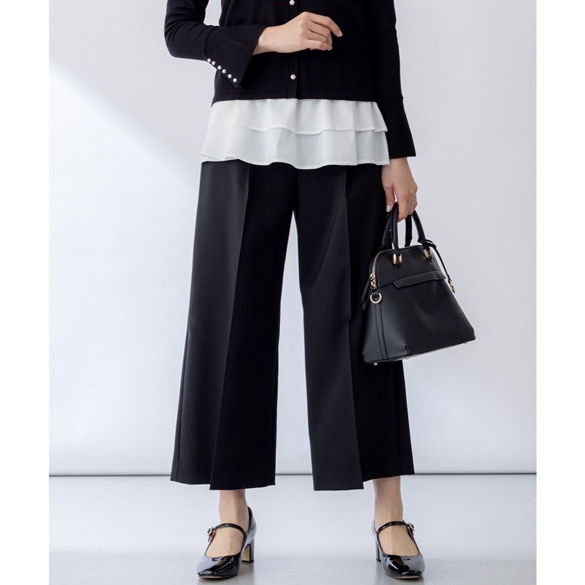 【ストレッチ・イージーケア】オシャクロス ガウチョパンツ