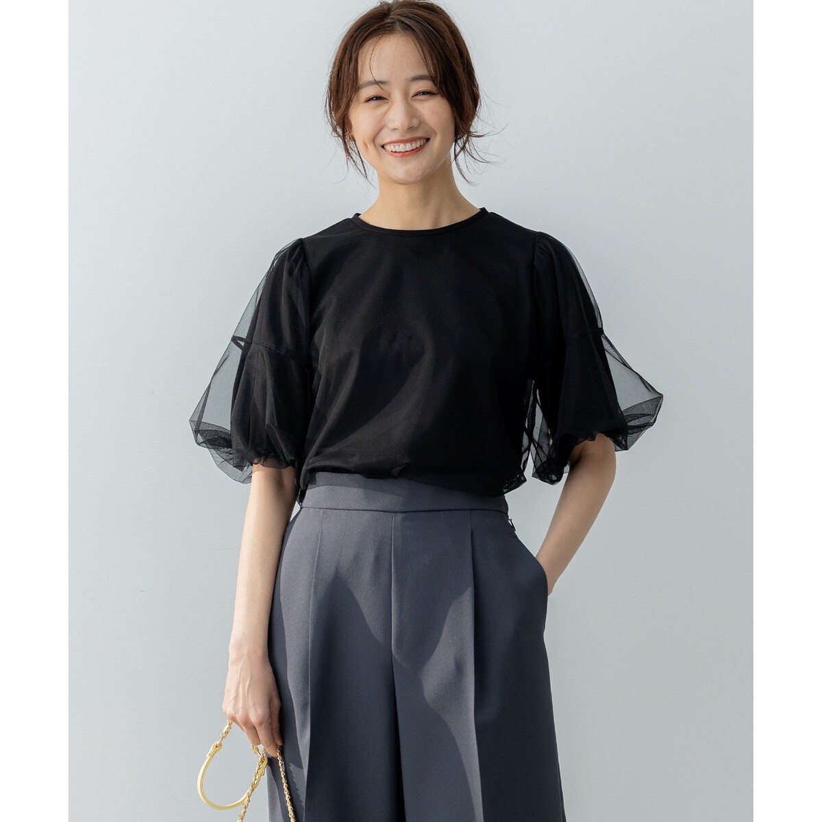 WEB限定・接触冷感】チュールポンチドッキング Tシャツ | 組曲