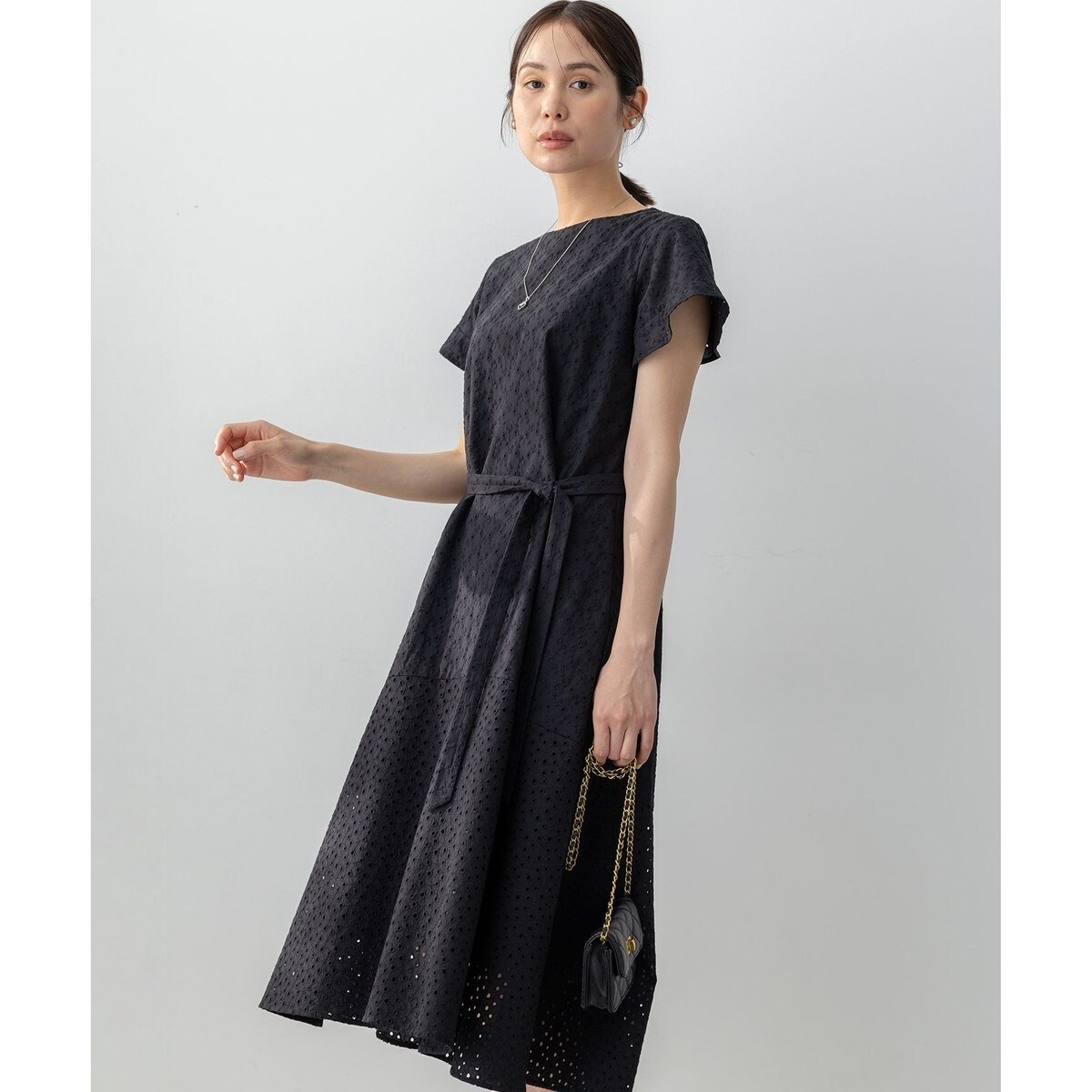 【組曲】【新品】エンブロイダリーレースフレアスリーブ ワンピース 組曲 ワンピース エンブロイダリーレースフレアスリーブ