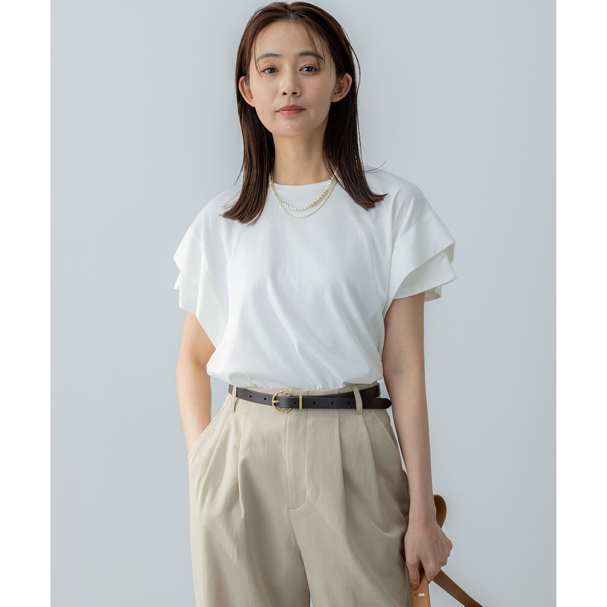 【新品タグ付き】組曲 現行 Web限定 チュールポンチドッキング Tシャツ 組曲｜【WEB限定・接触冷感】チュールポンチドッキング Tシャツ