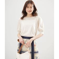 シアーパフ袖 ニット