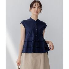【接触冷感・WEB限定】プレーティング天竺ティアード カットソー