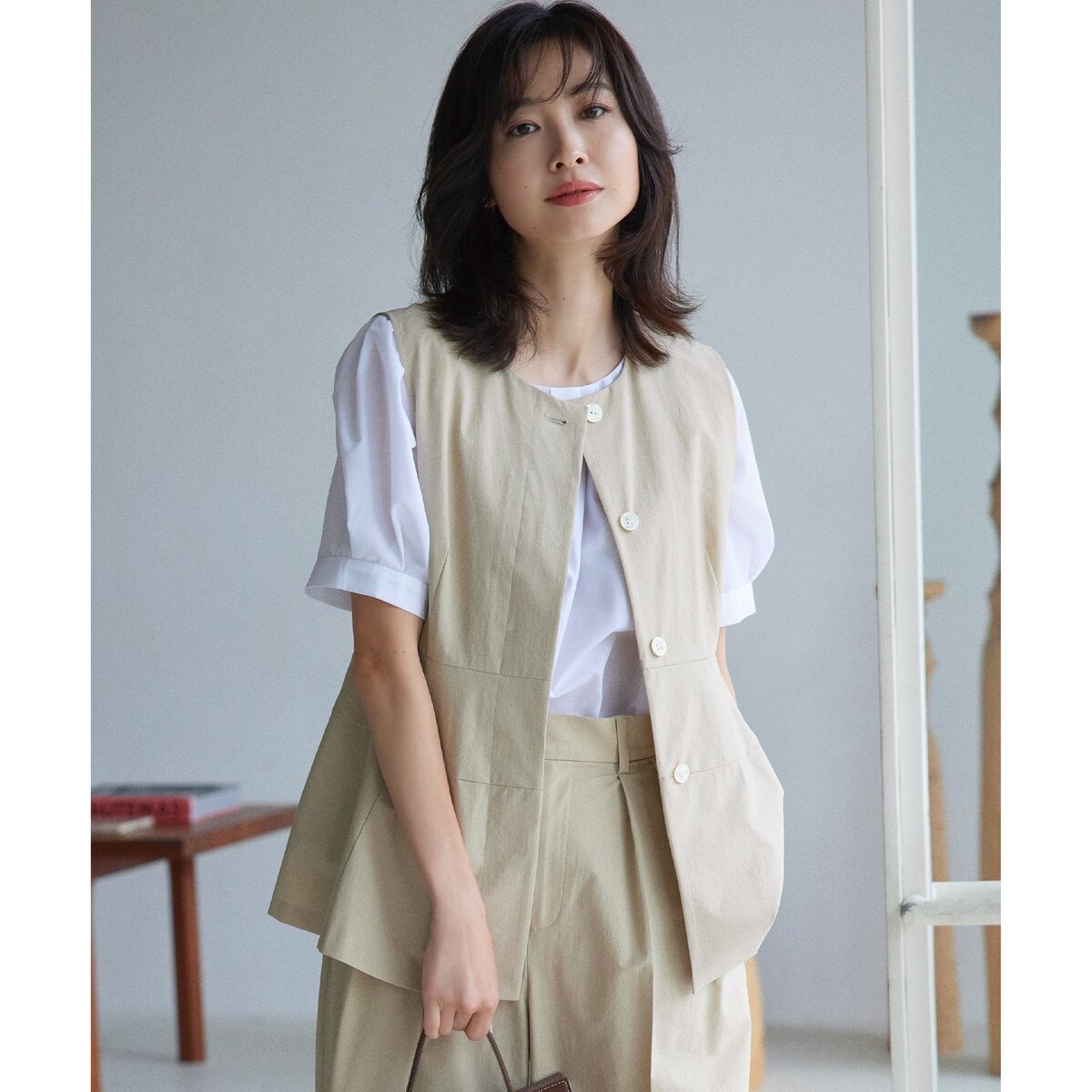 LASUD｜チュールドッキングダメージニットベスト | Rakuten