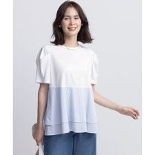 【接触冷感】シャツコンビティアード カットソー