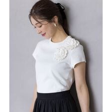 組曲(KUMIKYOKU)のテレココサージュ Tシャツ