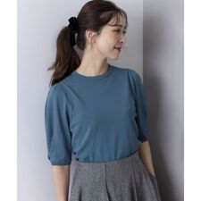 クルミボタン5分袖ニット