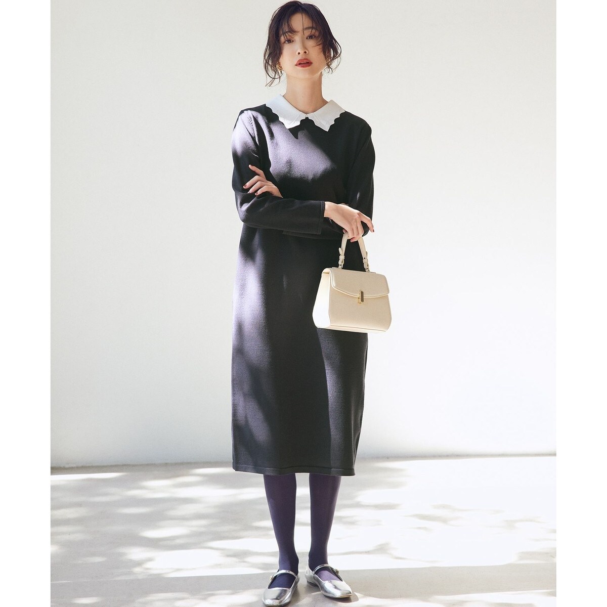 レースライク襟付きニットワンピース | 組曲(KUMIKYOKU) | マルイ