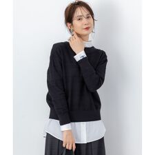 編み柄ディテールニット