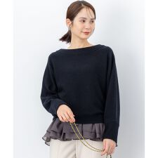 【加藤ローサさん着用】ウールカシミヤミックスボートネック ニット