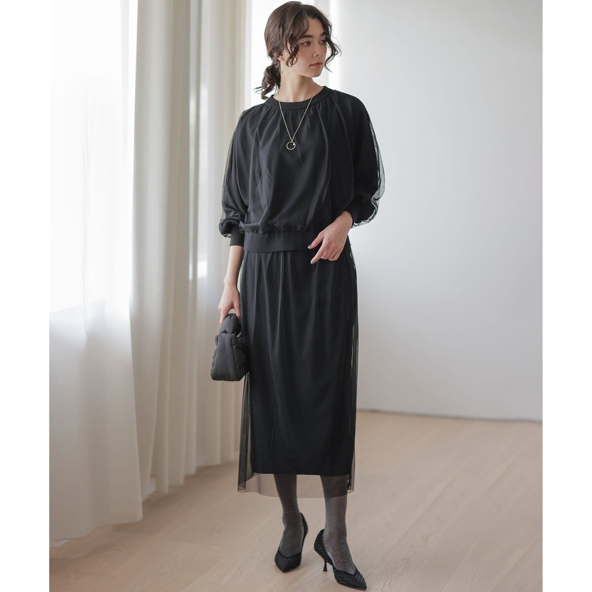 2WAY】ラメフラノ フリル襟ワンピース | 組曲(KUMIKYOKU) | マルイ