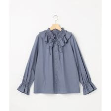 【2WAY】エアリーシャーティングフリル襟 ブラウス