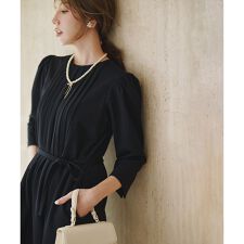 センターリボンイミテーションパール ネックレス