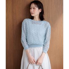 【前後着用可】コットンフラワーレーシー カーディガン