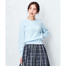 【前後着用可】ミニケーブル2WAY ニットプルオーバー