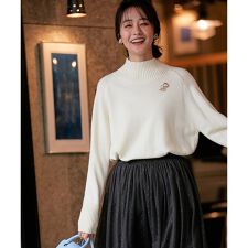 【洗える・6色展開】カシミヤブレンドバルキーハイネック ニット