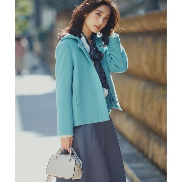 kumikyoku組曲 2WAYショートビーバー フーテッドコート kumikyoku組曲 2WAYショートビーバー フーテッドコート フード取り外し