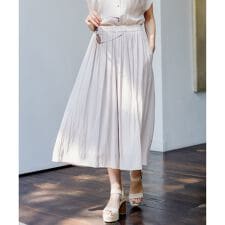 【新色追加・ウエスト調整可】ギャザーライトデシン パンツ