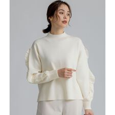【WEB限定】袖フリル付きニットプルオーバー