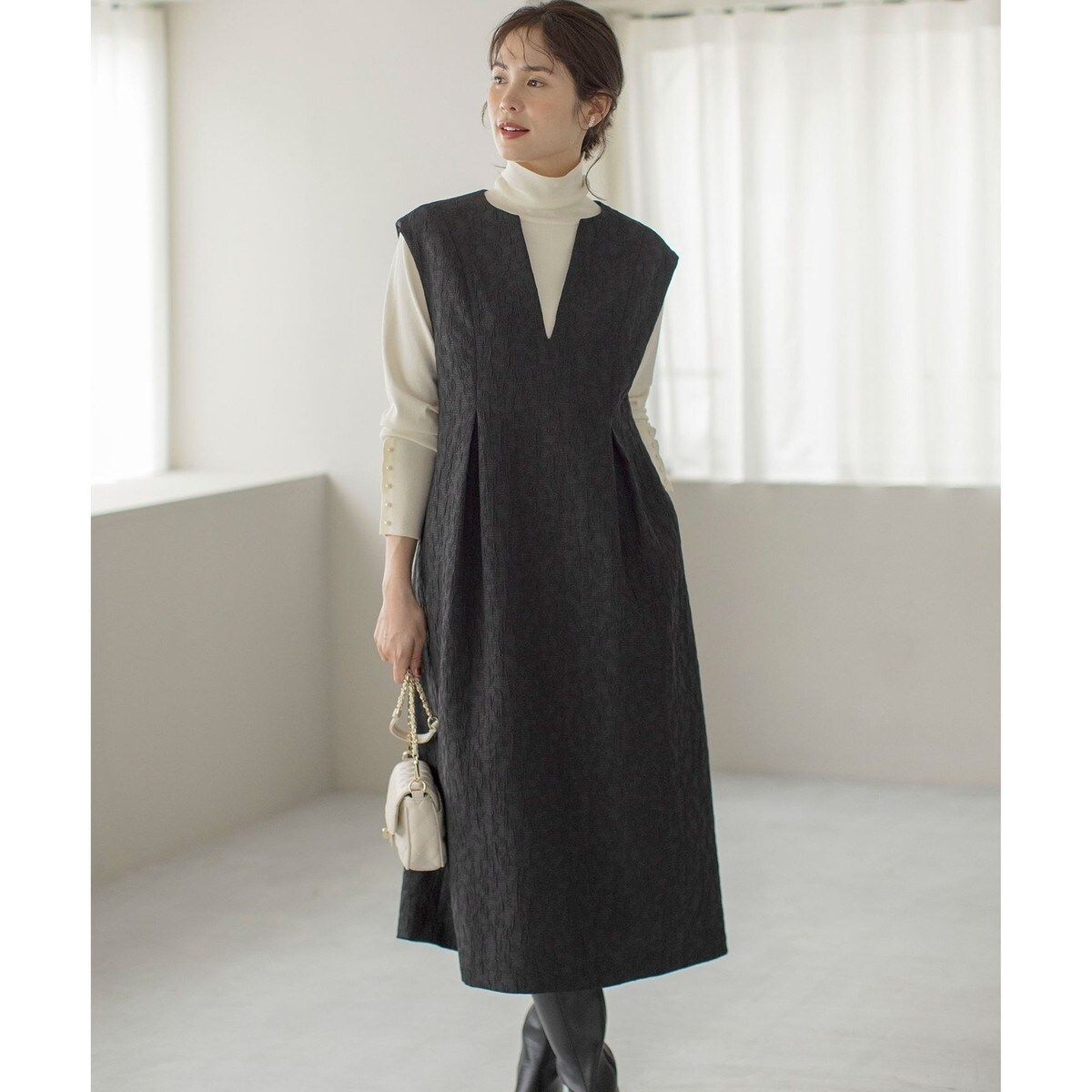 フラワーラメジャカード ジャンパースカート | 組曲(KUMIKYOKU