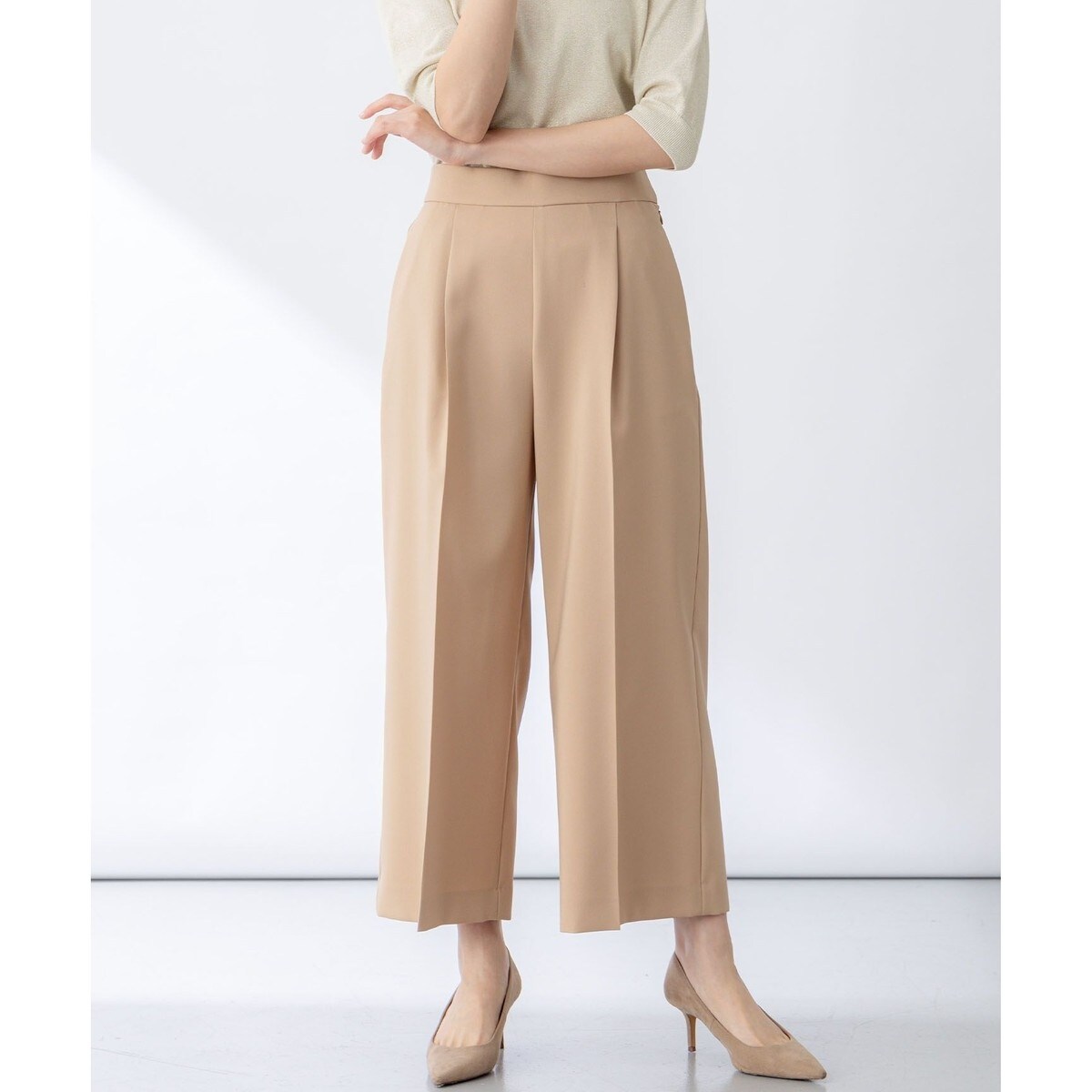 【ストレッチ・イージーケア】オシャクロス ガウチョパンツ