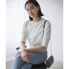 ドライタッチ 5分袖カーディガン