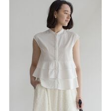 【接触冷感・WEB限定】プレーティング天竺ティアード カットソー