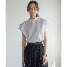 【前後着用可】ドライタッチダブルフレア ブラウス
