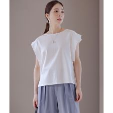 【接触冷感・洗濯機可】ハシゴレースフレンチスリーブ カットソー