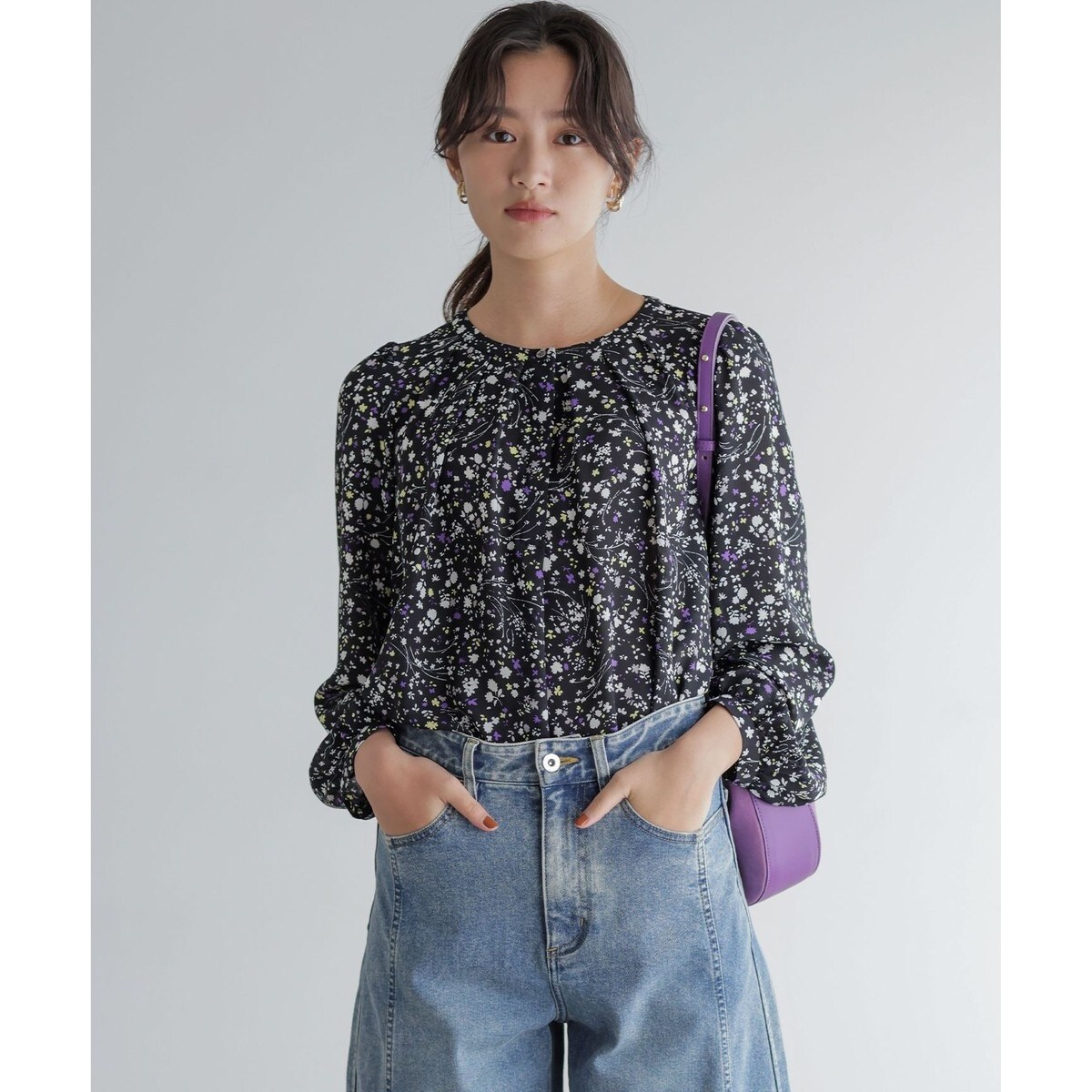 組曲×setsuko sagittaire】シフォンプリント2WAYブラウス | 組曲